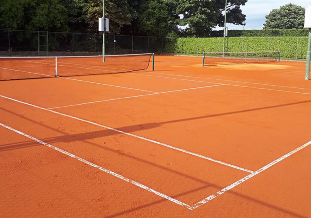 An image of a tennis pitch we created with match clay
