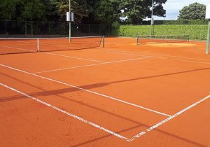 An image of a tennis pitch we created with match clay