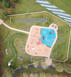 Birds eye view of a kids playpark