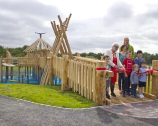 Childrens play park being opened