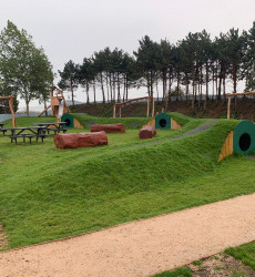 Childrens play park with tunnels